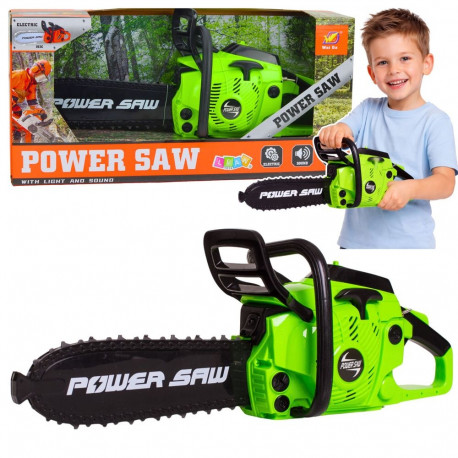 Mängumootorsaag lastele valguse ja heliga, roheline