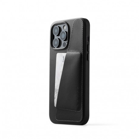 Kaitseümbris kaarditaskuga Apple iPhone 14 Pro Max, must, naturaalsest nahast, Mujjo