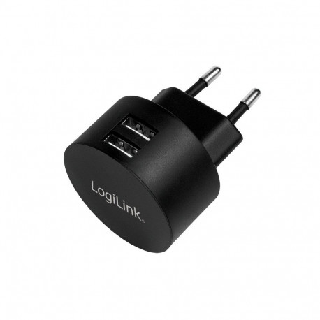 Dual USB socket adapter, 10.5W, 2xUSB-A, black