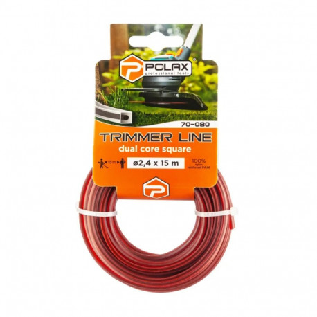 Trimmera aukla patiprināta "Square with Cord" 2.4mm x 15m, Polax