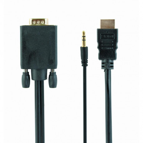 CABLE HDMI TO VGA +3.5MM/1.8M A-HDMI-VGA-03-6 GEMBIRD
