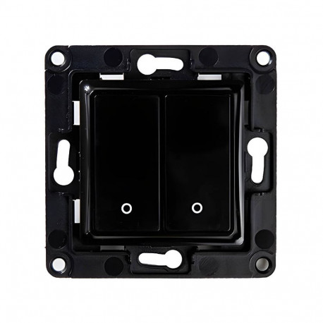 Smart Home Device - Shelly 2-Button Wall Switch (Shelly, Control for Lighting and Blinds, Black)
