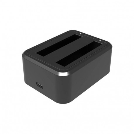 Battery Charger - Puluz Dual USB Charger for Insta360 X3 Batteries, Black