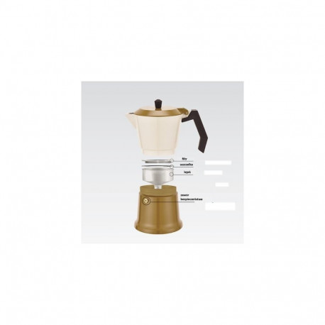 Coffee Maker - Maestro Aluminium Moka Pot MR-1657 0.3L 6 Cups Beige