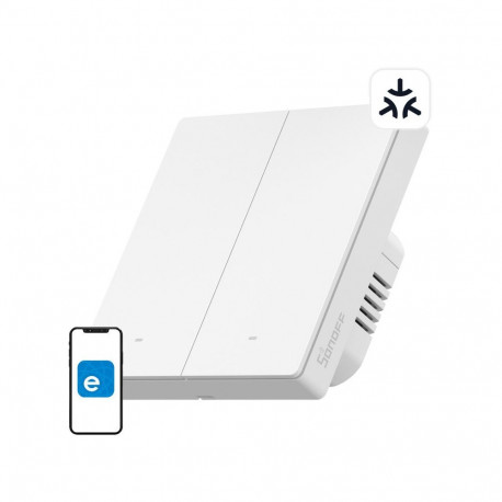 Smart Home Device - SONOFF M5-2C-86W WiFi Smart Wall Switch 2-Channel White