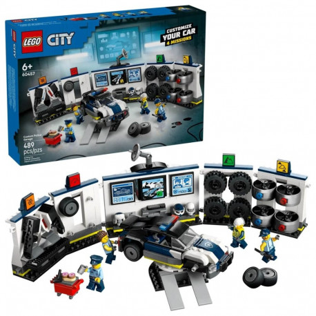 Toy Set - LEGO CITY 60457 Police Car Garage (Lego, 489 pieces, 4 minifigures)