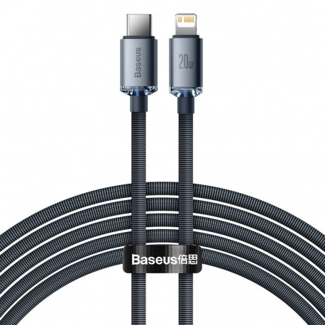 Cable - Baseus Crystal Shine USB-C to Lightning 20W 2m Black