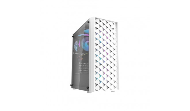Computer Case - darkFlash DK351 Midi Tower, 4 RGB Fans, Tempered Glass, White