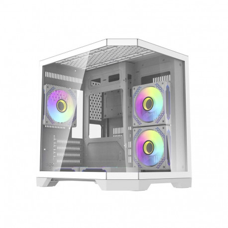 Computer Case - darkFlash Darflash FT350 Mini Tower, 5 aRGB Fans, White