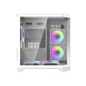 Computer Case - darkFlash Darflash FT350 Mini Tower, 5 aRGB Fans, White