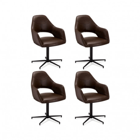 Söögitool LUNA käetoega 4tk, tumepruun