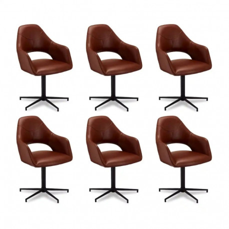 Söögitool LUNA käetoega 6tk, pruun