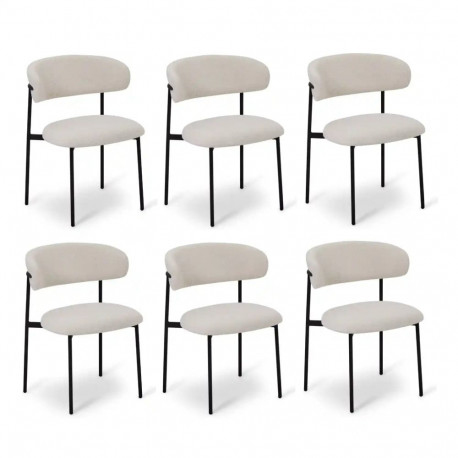 Söögitool DIANA 6tk, valge/must