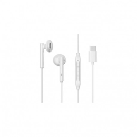 Joyroom Earphone Wired In-Ear Headphones with Remote and Microphone, Type-C USB, White EU (JR-EC05)
