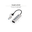 USB3.0 jaotur 4xUSB-A 5Gbit/s