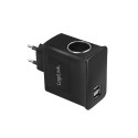 USB power supply with cigarette lighter socke
