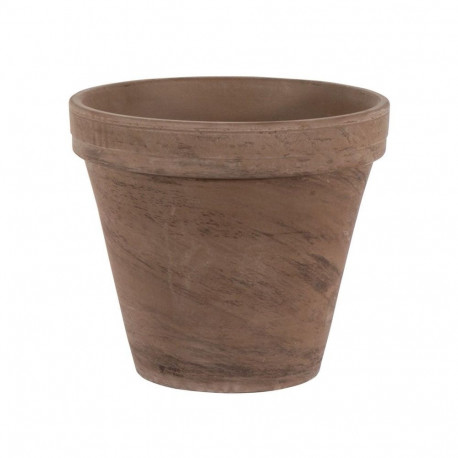 FLOWER POT BASALT 14CM DARK BROWN