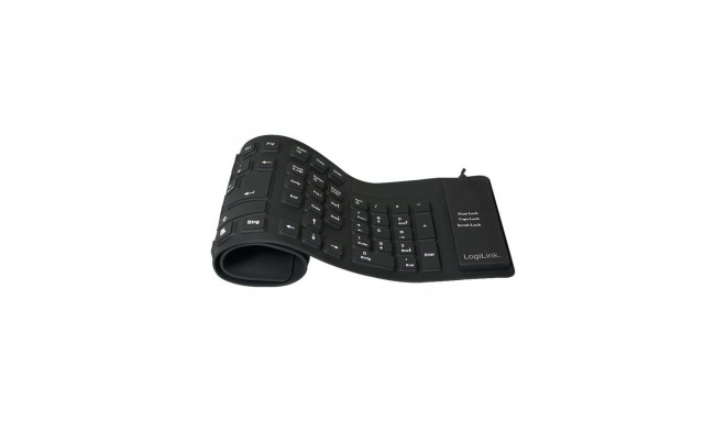 Logilink | Flexible waterproof Keyboard USB + PS/2 | ID0019A | Flexible keyboard | Wired | DE | Blac