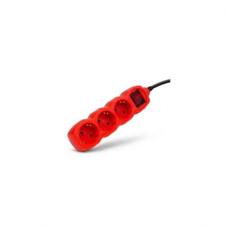 Entac Socket Extension Cord S1 Color 3 Sockets With Switch 1.5m Color Series Red