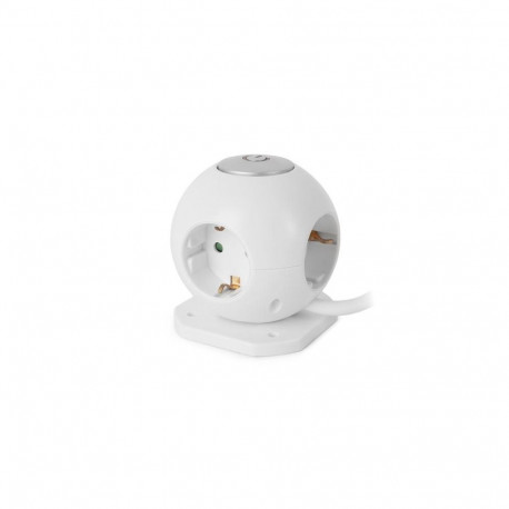 Entac Power Ball 3 Sockets, 2x2.1A USB port with Switch 1.5m 3G1.5