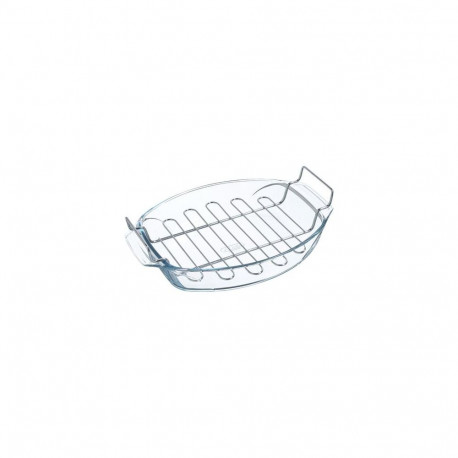 Pyrex 412U000 baking dish 4 L Oval Glass, Stainless steel Casserole baking dish