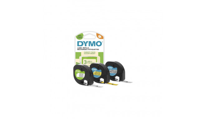 DYMO LetraTag Labels Starter Pack with PaperPlastic and Metallic Labels | 12 mm x 4 m Rolls | 3 Roll