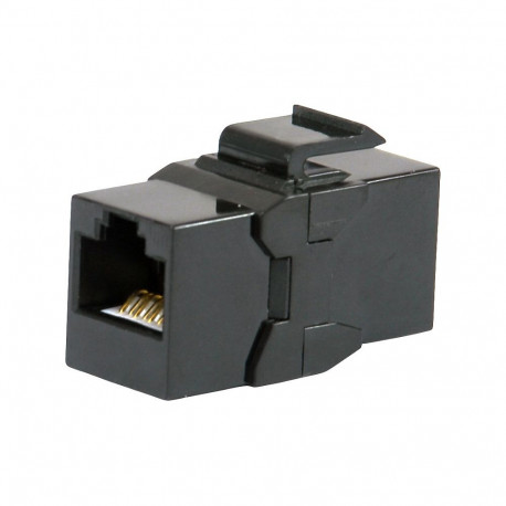 Keystone-liitmik varjestamata Cat6A 2xRJ45 8 tk, must