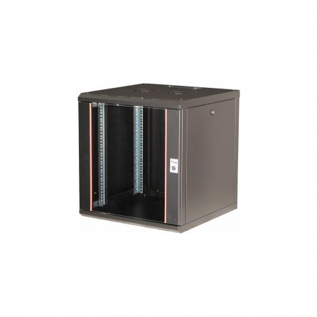 "19"" Netzwerkschrank Glastür PM 600x600mm 12HE schwarz"