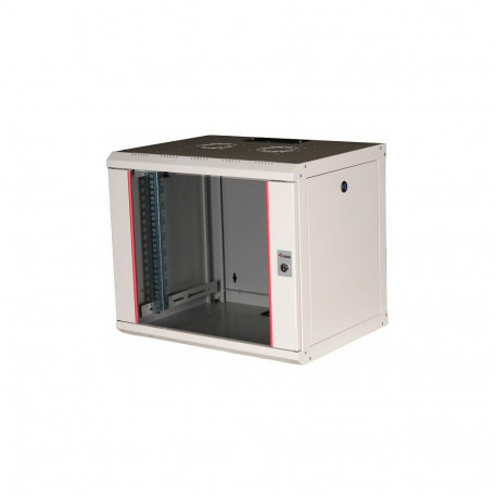 "19"" Netzwerkschrank Glastür PM 600x450mm 9HE grau"