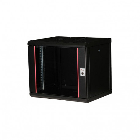 "19"" Netzwerkschrank Glastür PM 600x450mm 9HE schwarz"