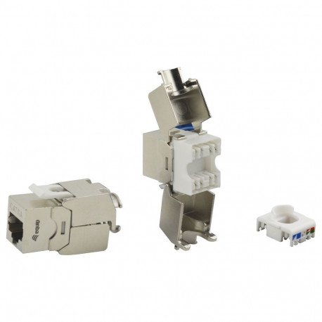 Keystone pesa Cat6A varjestatud LSA tööriistavaba 8tk, hõbedane