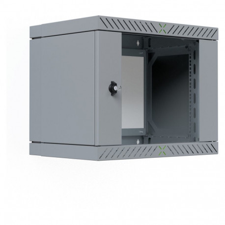 "19"" Wandgehäuse X-Rack mit Glastür 400-600mm 9HE grau"
