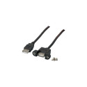 "EFB USB2.0 Verlängerung A-A,St.-Einbaubuchse,0.5m,sw,Classic"