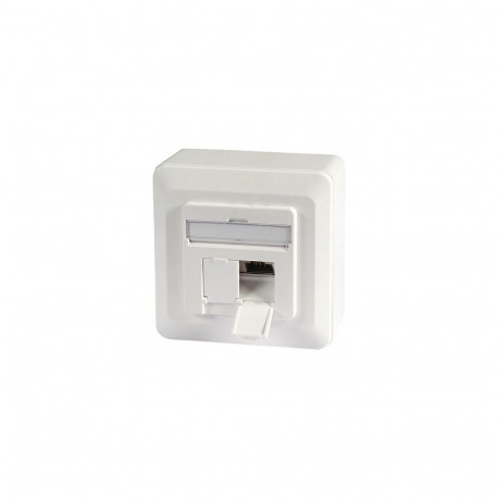 "Datendose Cat.6A 500MHz oben/unten, Aufputz, 2xRJ45,weiß"