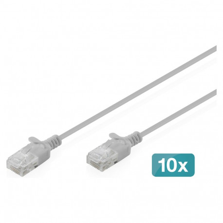 "CAT 6 U-UTP Slim Patchkabel, 5 m, Grau, 10 Stück"