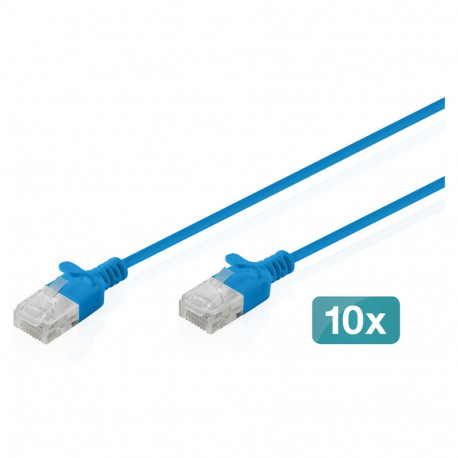 "CAT 6 U-UTP Slim Patchkabel, 3 m, Blau, 10 Stück"