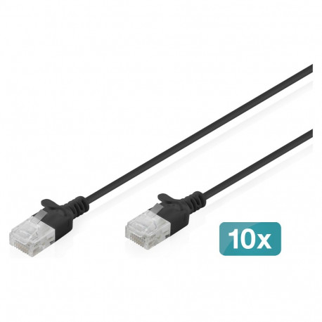"CAT 6 U-UTP Slim Patchkabel, 2 m, Schwarz, 10 Stück"