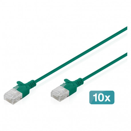 "CAT 6 U-UTP Slim Patchkabel, 0,5 m, Grün, 10 Stück"