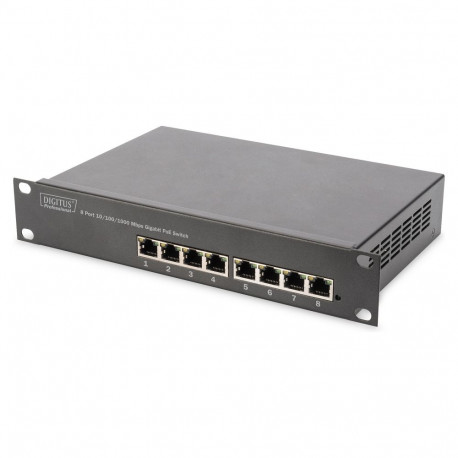 "Ethernet PoE Switch, 8-Port PoE+, 10"", bis zu 80 W PoE Budget"
