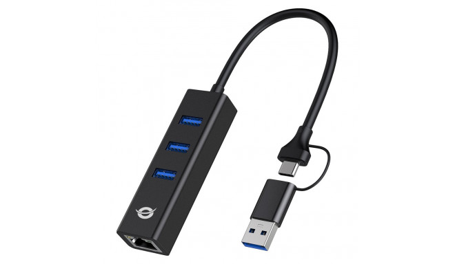 Conceptronic adapter USB-C/-A3.0 -> 3xUSB-A/GbE 5Gbs 0.18m, must