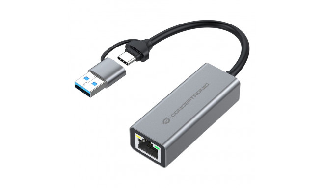 Conceptronic adapter USB-C/-A3.0->GbE 5Gbs 0.18m, hall