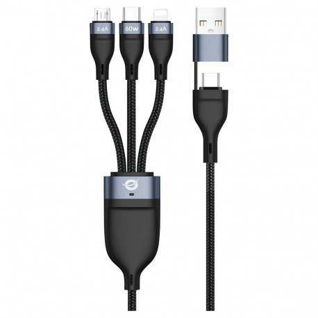 Conceptronic kaabel USB-C/-A3.0->C/MicroB/+ 480Mbs 1.50m, must