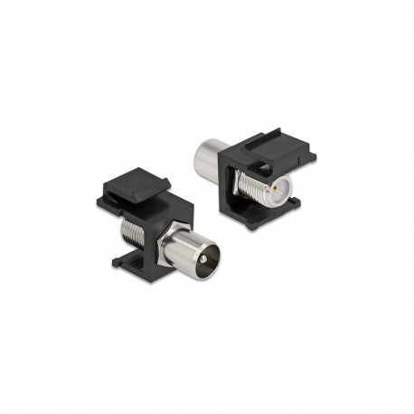 "Keystone Modul IEC Stecker > F Buchse schwarz"