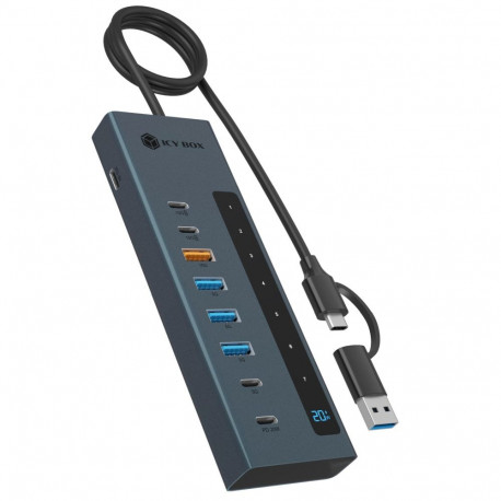 "9-in-1 Hub IcyBox USB 3.2 mit Type-C/Type-A Anschluss"