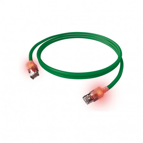 "KAB EasyLan DualBoot LED Patchkabel RJ45 S/FTP Cat.6A (Class EA), mit saCon Stecker, LSOH, grn, 0,5