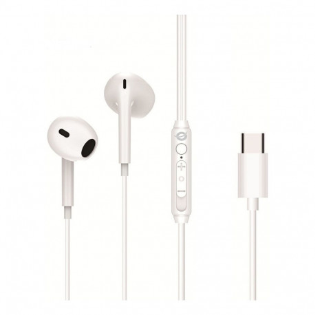 Conceptronic kõrvaklapid USB-C mikrofoniga ja juhtpuldiga 1.20m, valge