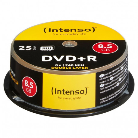 "DVD 1x25 Intenso DVD+R 8,5GB 8x Speed, Double Layer Cakebox"