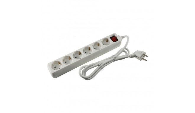 "Str. 6er Steckdose white | Schalter"