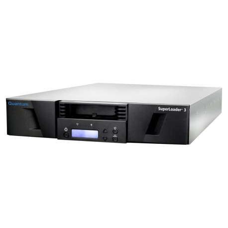 SuperLoader 3, one LTO-9HH tape drive, Model C, 8 slots, 12Gb/s SAS, rackmount, barcode reader
