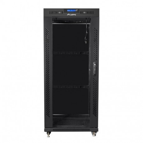 Serverikapp 19 27U 600x600 klaasuks LCD osadena tarnitav, must